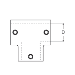 T-coupling 90° 22mm. A4 AISI316.