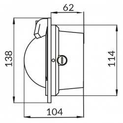 Compass Ø 80 mm, white, bulkhead mounted BP1