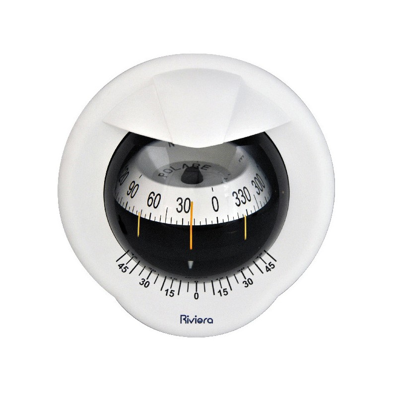 Kompass Ø 80 mm, vit, skottmonterad BP1