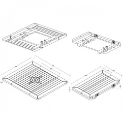 Fällbart teakbord 600x700/350mm Fällbart teakbord 600x700/350mm