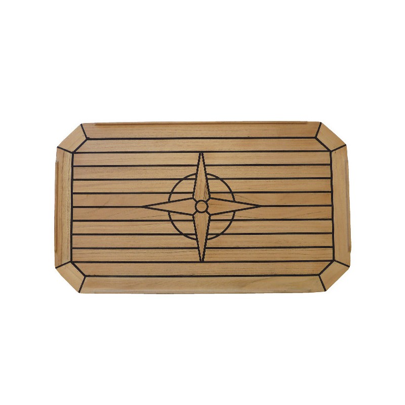 Teak table top 37x60 cm