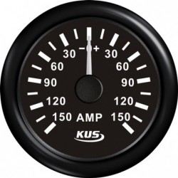 KUS ammeter black, 150Amp shunt 12/24V