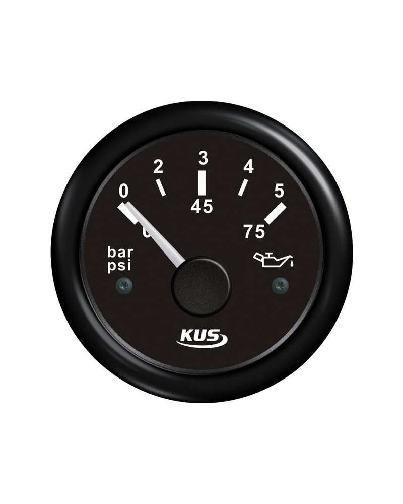 Kus oil pressure black 0-5bar, 12/24V