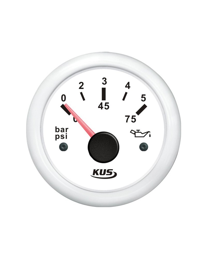 Kus oil pressure white 0-5bar, 12/24V