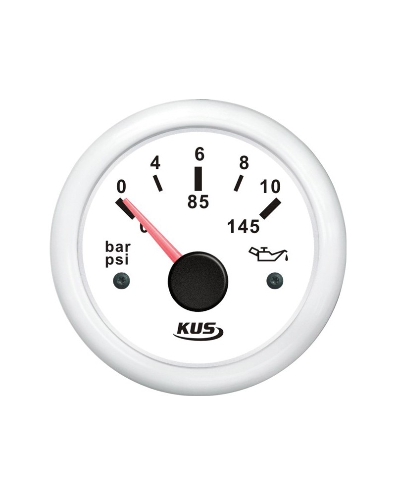 Kus oil pressure white 0-10bar, 12/24V