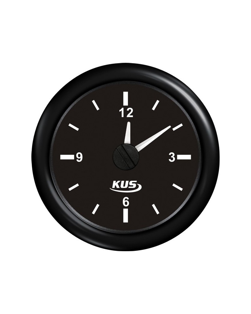 Kus clock, black, 12/24V