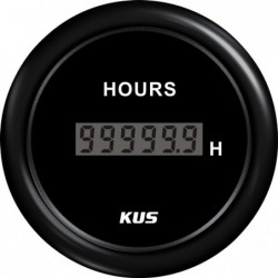 Kus digital hour counter, black, 12/24V