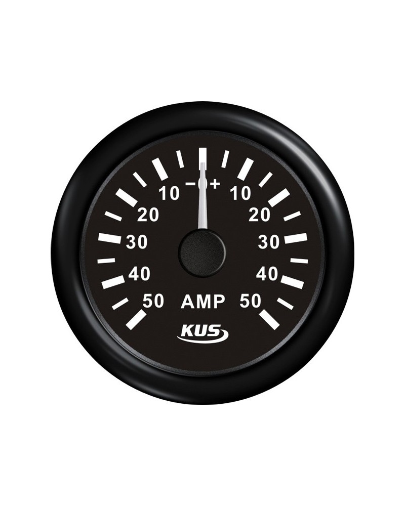 KUS ammeter black, 50Amp shunt 12/24V