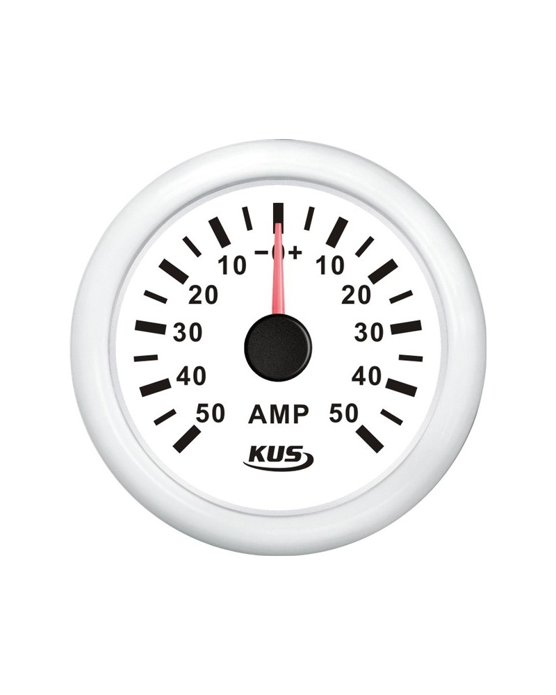KUS ammeter white, 50Amp shunt 12/24V